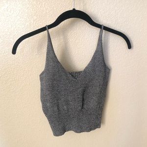 Brandy Melville Knitted Grey Cropped Tank